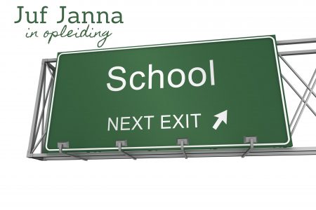 school, next exit op verkeersbord